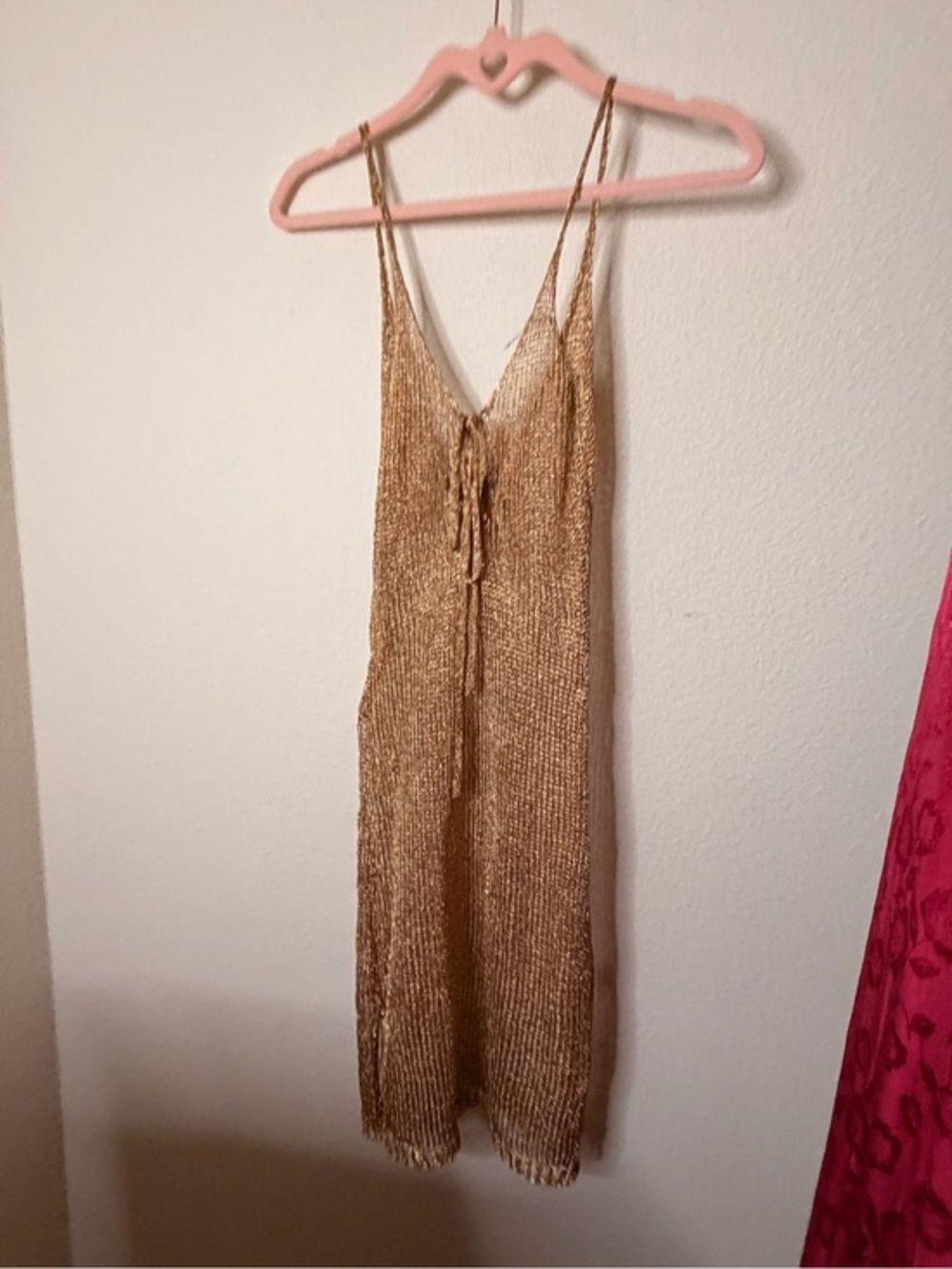 miami Gold Metallic Knit Mini Dress